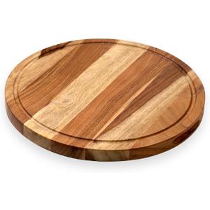 Vesta Homes Large Wooden Round Chopping Board, Cutting/Serving Board, Charcuterie, and Cheese Board for Kitchen | Natural Acacia Wood | 15 * 15 * 1 Inches | Handcrafted in India