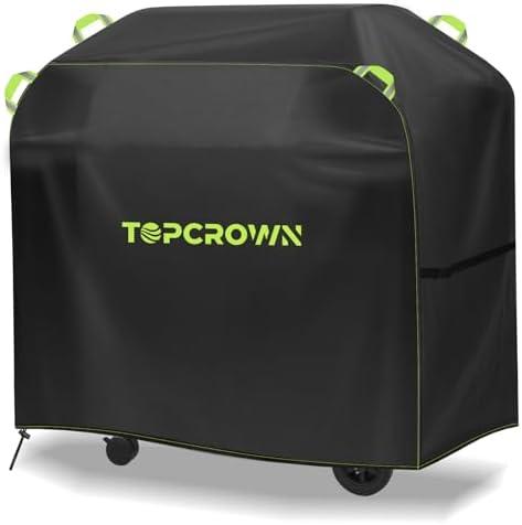 TOPCROWN Grill Cover for Outdoor Grill, Universal Fit 45"-75" BBQ Gas Grill Waterproof Anti-UV Oxford Fabric Windproof Design with Adjustable Straps, Fits Weber/Char-Broil/Nexgrill and More (75")