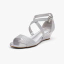 DREAM PAIRS Women's Low Wedge Sandals Ankle Strap Heel Sandal Open Toe Wide Dress Summer Shoes Size 10