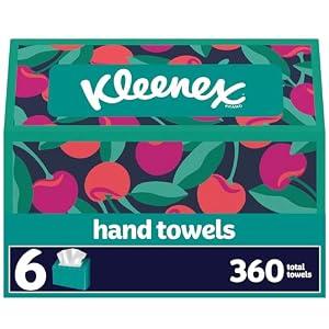 Kleenex Disposable Paper Hand Towels, 6 Boxes, 60 Tissues per Box (360 Total Tissues)