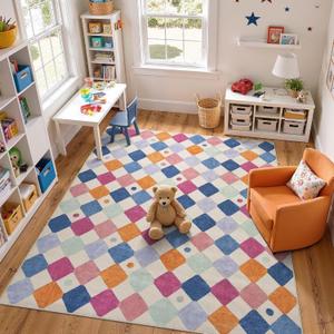 Jinchan 8x10 Kids Playroom Rug Washable Colorful Nursery Play Mat Berries