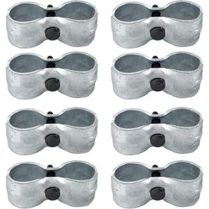 HITTITE 8 Set Dog Kennel Panel Clamps, Chain Link Fence Panel Clamps for Round Pipe Panel Frame Size is 1-5/8"/42mm Diameter, Saddle Clamps for Dog Kennels & Chain Link Fence.