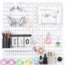 Pegboard Wall Organizer Kit  Heavy Duty 20lbs Load Bearing, Easy Installation, 4 Peg Board Panels 14 Accessories  Multi-Surface Use For Garage, Office, Kitchen & Crafts (White Pegboard,2424)