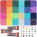 33000Pcs 3mm Rainbow Jelly Rhinestones Gems for Bedazzling Crafting, Colorful Bedazzled Resin Gemstone Flatback Jewel, SS10 Multi Colored Bedazzler Kit with B7000 Glue for Book Clothes Crafts Clothing