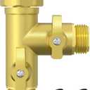 High Flow Solid Metal 2 Way  Type Garden Hose Splitter with Shut-Off Valves, 360 Degree Rotation 3/4" Spigot Faucet Connectors with 2 Extra Silicone Washers