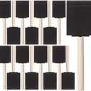 Bates- Foam Paint Brushes, 2 Inch, 16 Pack, Wooden Handle, Sponge Brushes for Painting, Staining, Varnishes, Gluing and DIY Craft Projects on Wood, Metal & More (Black)