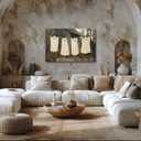 Vintage Halloween Wall Art Ghost Laundry Poster Canvas print Muted Farmhouse dark academia Room Decor Face Spooky Gothic for Halloween Party House Decor 8x12inch Framed (style-4)