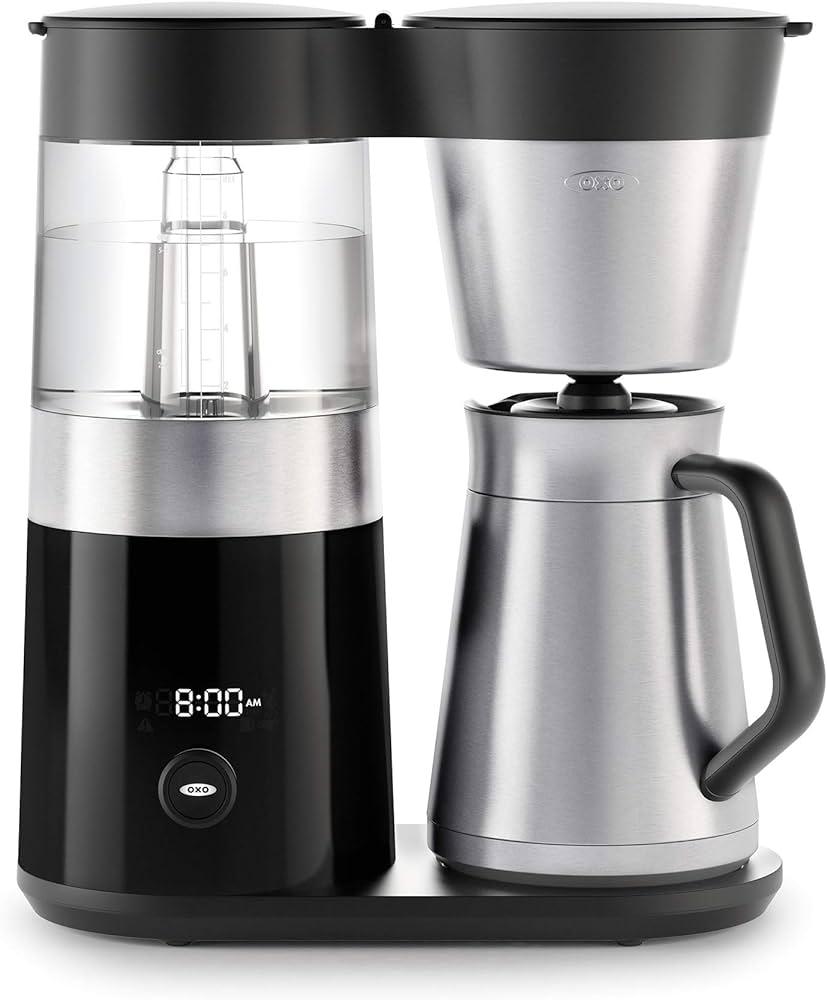 OXO Brew 9-Cup Coffee Maker – Stainless Steel, Programmable Coffee Machine with Single Serve or Full Carafe Options, SCA Certified Home Brewer