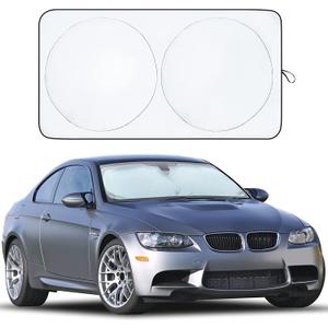 EcoNour Car Windshield Sunshade | Blocks 99% Heat & Keeps Interior Cool | Universal Fits Cars, SUVs, Trucks | Automotive Sun Screen, Visor & Car Accessories for Summer | Medium (64x32 Inches)
