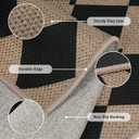 Easy Jute Runner Rug 2x5, Black Indoor Outdoor Carpet, Washable Non-Slip Floor Mat for Entryway Hallway Kitchen Porch