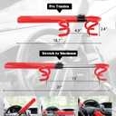 Tevlaphee Steering Wheel Lock Anti-Theft Car Device Heavy Duty Security Car Lock Antitheft Locking Devices Great Deterrent Adjustable Car Wheel Lock Anti Theft for Vehicle Truck SUV with 3 Keys (Red)