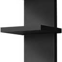 YEXEXINM 5 Tier Wall Shelf Unit - Narrow Smooth Laminate Finish - Vertical Column Wall Decor Mount Floating Storage Home Decor Organizer Tall Tower Utility Shelf for Bedrooms, Living Rooms(Black)