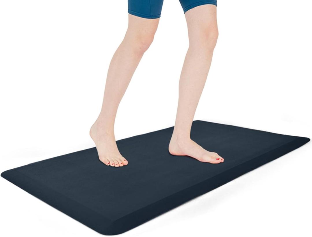 Art3d Anti Fatigue Mat - 1/2 Inch Cushioned Kitchen Mats - Comfort & Non Slip Cushion for Standing Desk, Office or Garage Floor (17.3"x28", Majolica Blue)