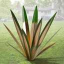 Homight Large Agave Sculpture Rustic Metal Agave Plant Outdoor Interior Decoration Outdoor Lawn Decoration Yard Wooden Posts Matching Garden Suitable for Patio