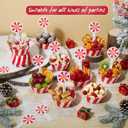 Vesici 200 Pcs Christmas Cupcake Liners and 200 Pcs Cupcake Toppers Candy Pattern Baking Cups Cake Wrappers Greaseproof Muffin Liners for Christmas Holiday Birthday Theme Party Supplies