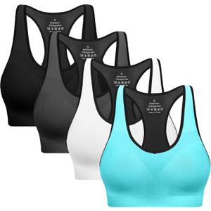 Racerback Sports Bras for Women with Pads - High Impact Athletic Tank Tops for Yoga and Workout Brassieres Bra Medium