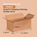 BOX USA Shipping Boxes Long 12"L x 6"W x 5"H 25-Pack - Corrugated Cardboard Box for Moving, Mailing, Packing, Packaging and Storage
