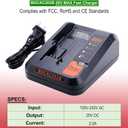 BDCAC202B 2.0A Charger Compatible with Black & Decker 12V MAX and 20V Battery LBXR20 LBXR2020 LBX4020 LBX20 LBD1520S, Compatible with Black and Decker 20V MAX Lithium Battery Charger Replacement