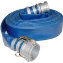 PVC Discharge Hose Assembly, Blue, 2 in. Male X Female Cam and Groove, 65 psi Max Pressure, 50 ft. Length, 2 in. ID