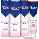 Crest Sensitivity Toothpaste 4.8 oz (3 Pack), Relieves Sensitivity, Strengthens Gums, Anticavity, Clinically Proven, Antibacterial Toothpaste
