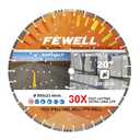 FEWELL 20" Concrete Diamond Saw Blade,Asphalt Diamond Blade Multi-Purpose for Cutting Hard Reinforced Concrete Asphalt Masonry Stone Terrazzo, Laser-Welded Segmented, 1"-20mm Arbor