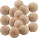 SENJEOK 24 Pack 2 Inch Wood Balls, 5cm Unfinished Wooden Balls Hardwood Craft Sphere for DIY Projects