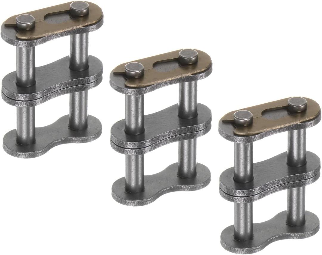 UXCELL 3Pcs #50-2/10A-2 Double Roller Chain Connecting Links 15.875mm Pitch Carbon Steel Master Connector Link