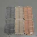 LANDNEOO 14 Grids Pill Organizer Box with Labels, Travel Medication Holder Dispenser Case Kit, Pocket Daily Pharmacy Container for Fish Oil Vitamin Supplement Storage, Khaki Pink Grey, 3 Pack