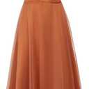 Women Backless Dress Sleeveless Elegance Mesh Ruffled Tie-Up Midi Dresses Flared for Party Wedding Evening Gown, XL