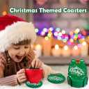 12 Pack Christmas Felt Coasters - Absorbent Felt Coasters for Tea, Coffee, Decorative Holiday Supplies