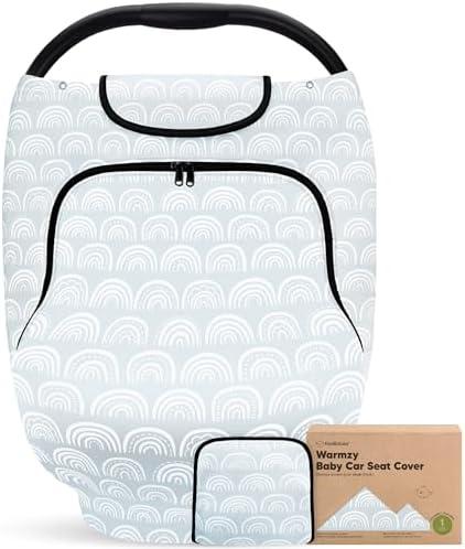 KeaBabies Winter Car Seat Cover Baby, Newborn - Universal Fit Infant Carseat Covers Baby Girl, Boy, Breathable, Lightweight Blanket, Easy to Use Stroller Canopy, Rain, Wind, Sun Shade (Iris)