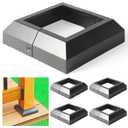 4 pcs 4x4 (Actual: 3.5"x3.5") Aluminum Deck Post Base Cover, for Railings, Stairs, Patios, Porches, Split Deck Post Skirt (Black)