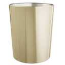 mDesign Round Metal Small 1.7 Gallon Recycle Trash Can Wastebasket, Garbage Container Bin for Bathrooms, Kitchen, Bedroom, Home Office - Durable Stainless Steel - Mirri Collection - Soft Brass
