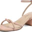 Women's Sandals Strappy Heels for Women Dressy Open Square Toe Comfort Chunky Block Heel Dress Shoes for Prom Party Wedding 8