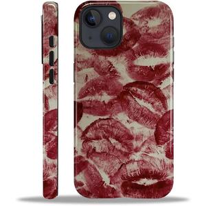 DAIZAG Compatible with for iPhone 13/iPhone 14 Case,L2 Love Red Kisses Dual Layer Shockproof Protective Hybrid Case