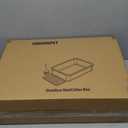 UWANGPET Stainless Steel Cat Litter Box,Odour Proof Litter Pan, Non-Stick, Easy to Clean, Rust Resistant, Non-Slip Rubber Feet