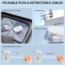 Retractable iPhone Charger Fast Charging,4 in 1 Retractable Wall Charger 45W Travel Essentials Multiport Plug Foldable Block Lightning &USB C Cables for iPhone 17Pro Max/16/15/14/13/12/11,iPad,AirPods
