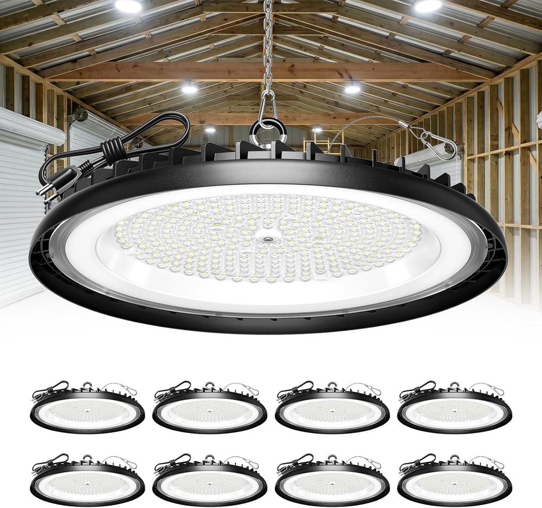 ELEKICO UFO LED High Bay Light 150W, 22500LM Super Bright Led Shop Light, 150W-8PACK