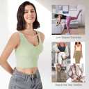 Eleplus 4 Pieces Comfy Cami Bras for Women Tank Crop Top with Built in Bra Yoga Longline Padded Lounge Bralette Pack