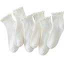 Hstyle 6 Pairs of Ruffle Socks Women, Cute Ruffle Ankle Socks
