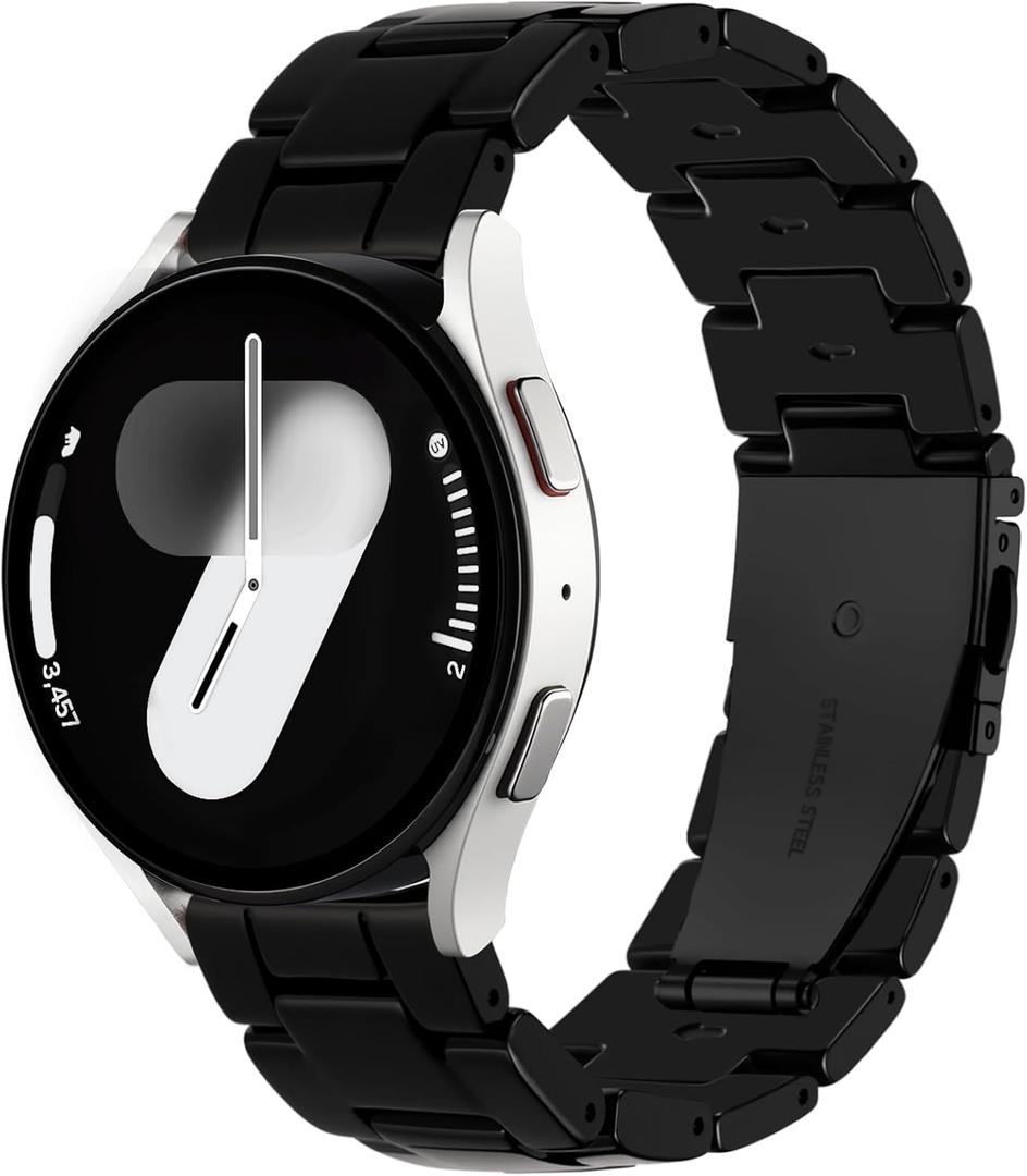 Lerobo Lightweight Resin Band Compatible with Samsung Watch 7 6 5 4 40mm 44mm Galaxy Watch 4 6 Classic 42mm 46mm 43mm 47mm Galaxy 5 Pro 45mm Active 2 40mm 42mm, 20mm Smartwatch Band for Women Men