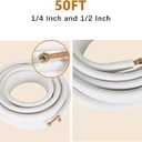 kimllier 50FT 1/4 Inch and 1/2 Inch Air Conditioning Copper Tubing Hose Extension Insulated Copper Hoses Fit for Mini Split Air Conditioner