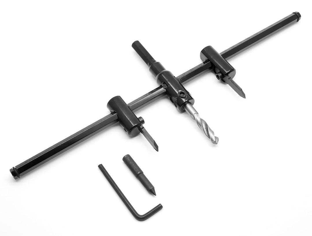 Adjustable Hole Saw, 1-3/16" to 11-3/4" (30 to 300mm) Heavy Duty Adjustable Circle Cutter Drill Bit Tool for Drywall Wood Plaster, Black