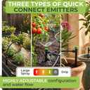 CARPATHEN 100FT Drip Irrigation System - Complete Garden Watering System w 15pcs 360 Atomizing Nozzles, 16 Adjustable Drip Emitters 5/16 and 1/4 Tubing- Constant Pressure Watering Spray System