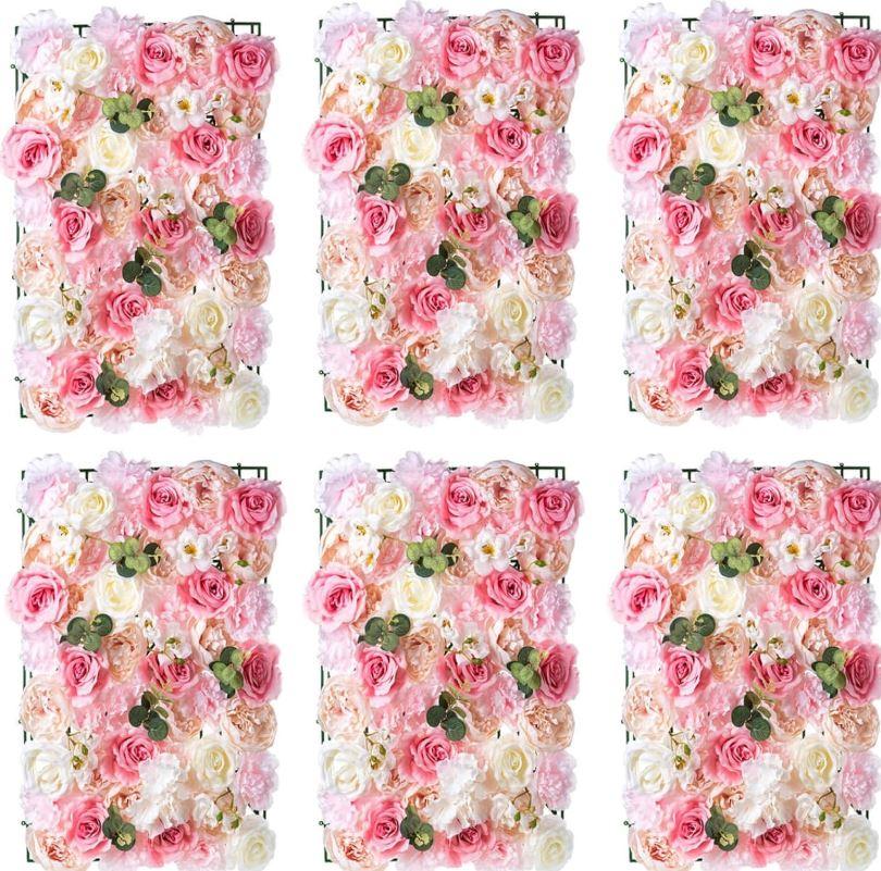 Flower Centerpieces for Tables - 10 Pack Wedding Arch Artificial Flowers 
Pink Faux Rose
 Arrangements Center Piece for Reception, Living Room, Kitchen, Dining Table Runner Decorations