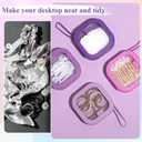 Kathfly 4 Pcs Hair Tie Organizer Portable Accessory Containers Stackable Bobby Pin Holder Home Cotton Swab Dispenser Holder Travel Hair Accessories Jewelry Organizer