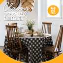 Exquisite Picnic Table Cover - 12 Pack Round Premium Black & White Checkered BBQ Table Cover - Gingham Checkerboard Disposable Plastic Tablecloth 84 inch