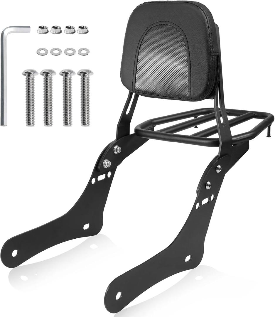 Motorcycle Sissy Bar Detachable Rear Passenger Backrest with Luggage Rack Backrest Pad for Honda Rebel 1100 1100T CMX1100 DCT 2021-2026 Replace OEM P/N:08R71-MLA-A00MLA-A00