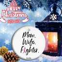 Cancer Survivor Ornament 2025 Woman Wife Fighter Gift Hope Keepsake for Cancer Warriors Strength Memorial Ceramic Christmas Decor (C1)