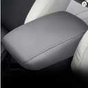 AOMSAZTO Armrest Cover for 2008-2014 Toyota Highlander Middle Console Covers Leather Light Gray